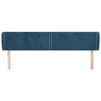 Hoofdbord met randen 203x23x78/88 cm fluweel donkerblauw