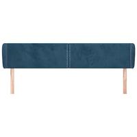 Hoofdbord met randen 203x23x78/88 cm fluweel donkerblauw - thumbnail