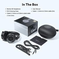 OneOdio Monitor 80 Over Ear koptelefoon Kabel Stereo Zwart High-Resolution Audio Vouwbaar, Zwenkbare oorschelpen Studio - thumbnail