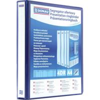 DONAU personaliseerbare ringmap, PP, ft A4, 4 D-ringen van 25 mm, blauw - thumbnail