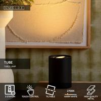 Lucide TUBE - Tafellamp - Ø 9,6 cm - LED 3 StepDim - GU10 - 1x5W 2700K - Zwart - thumbnail