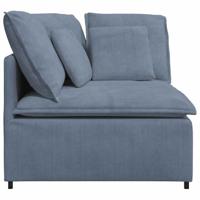 Modulaire hoekmodule bank met kussens 100 cm blauw - thumbnail