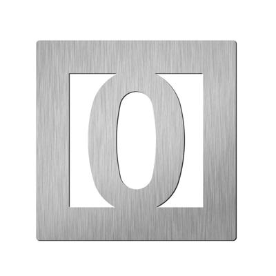 Hardbrass Vierkant huiscijfer Didheya 60mm. - RVS