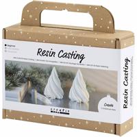 Creativ Company Mini hobbyset hars gieten, kerstbomen, wit, 1 doos - thumbnail