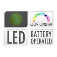 Decoratieve bal met LED verlichting, 7,5cm - thumbnail