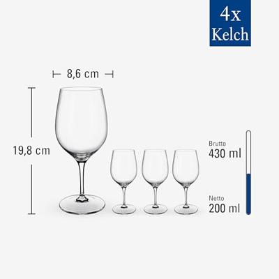 VILLEROY & BOCH - Entree - Rode wijnglas 0,47l 20cm s/4 VILLEROY & BOCH - Entree - Rode wijnglas 0,47l 20cm s/4
