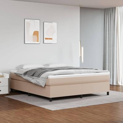 Boxspring met matras kunstleer cappuccinokleurig 180x200 cm