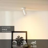 Lucide XYRUS - Plafondspot - Ø 9 cm - LED Dim to warm - GU10 - 1x5W 2200K/3000K - Wit - thumbnail