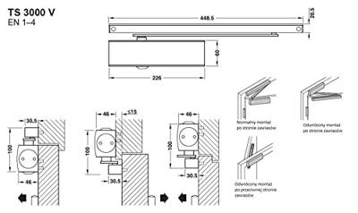 Drangerset Ts3000V+glijarm ts3000+mont.pl.