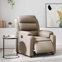 Fauteuil verstelbaar elektrisch kunstleer cappuccinokleurig - thumbnail
