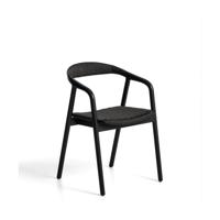 Kave Home Derile eetkamerstoel eiken Zwart - thumbnail