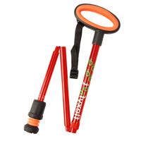 Wandelstok met ovalen handvat - opvouwbaar | Hoogte handvat: 83,7 - 93,7 cm | Flexifoot | Schokabsorberend | Rood | PR30046-RD - thumbnail