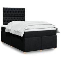 Boxspring met matras stof zwart 120x190 cm - thumbnail