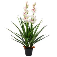 VidaXL Kunstplant met pot cymbidium orchidee 100 cm groen - thumbnail