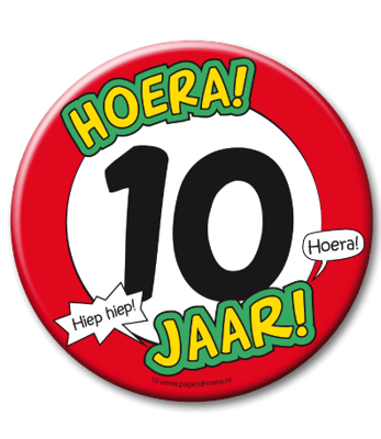 XL Button 10 Jaar