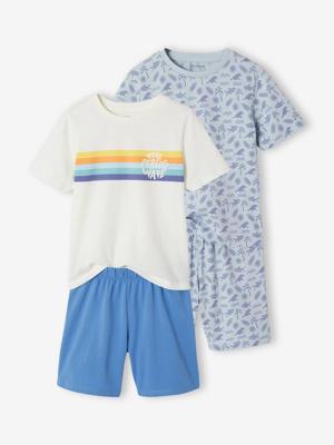 Set van 2 pyjamashorts surf hemelsblauw