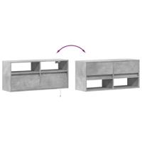 Tv-wandmeubel met LED-verlichting 100x31x45 cm betongrijs - thumbnail