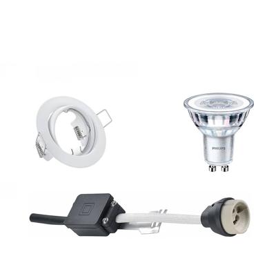 GU10 Inbouwspot Set - Mat Wit - Inbouw Rond - Kantelbaar - Philips - CorePro 840 36D - Dimbaar - 3W - Natuurlijk Wit 4000K - Ø83mm