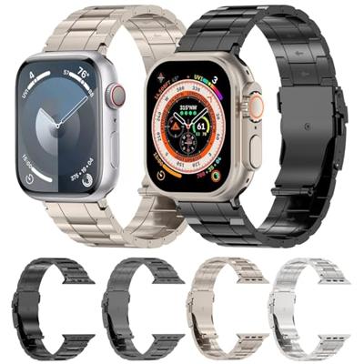 Titanium Premium Link bandje - Zilver - Geschikt voor Apple Watch 38mm / 40mm / 41mm / 42mm