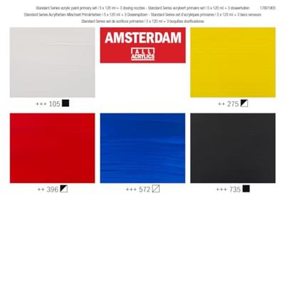 Bruynzeel Amsterdam standard series acrylverf primaire set 120ml, 5dlg. + 3 doseertuiten