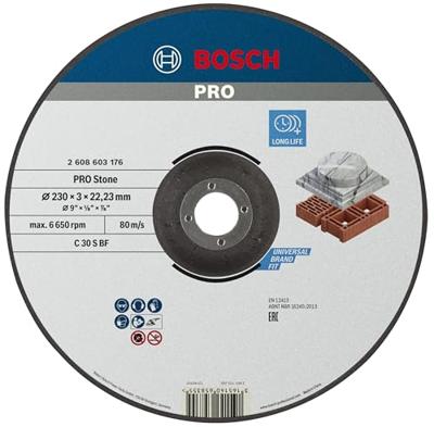 Bosch Accessories 2608603176 2608603176 Doorslijpschijf gebogen 230 mm 1 stuk(s) Steen