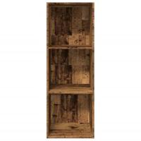 Boekenkast 40x30x114 cm bewerkt hout oud houtkleurig - thumbnail