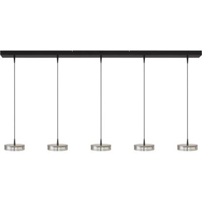 Masterlight 5-lichts hanglampImperia 160cm zwart met nikkel - 2041-05-37-02-160-5
