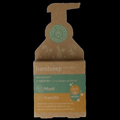 The Green Lab Co Handzeep navulset munt & kamille 4 Stuks