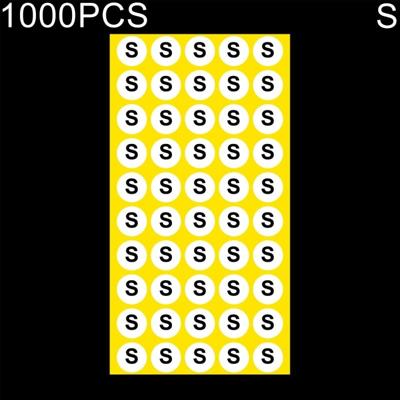 1000 stuks ronde vorm grootte Sticker kleren groottelabel maat: S