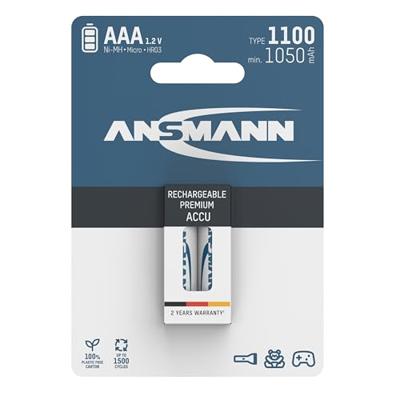 Ansmann HR03 Oplaadbare AAA batterij (potlood) NiMH 1050 mAh 1.2 V 2 stuk(s)