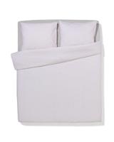 HEMA Dekbedovertrek 200x200/220cm zacht katoen strepen beige (beige) - thumbnail