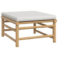 3-delige Loungeset met kussens bamboe lichtgrijs - thumbnail