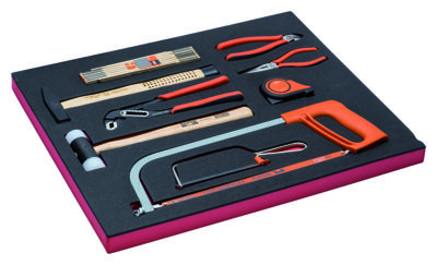 Bahco Foaminlay Fit&Go 3/3 met slaggereedschap | tangen en metaalzagen - 9-delig - FF1A41