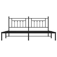 Bedframe met hoofdbord metaal zwart 193x203 cm - thumbnail