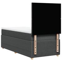 Boxspring met matras stof donkergrijs 90x200 cm - thumbnail