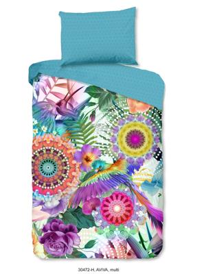 HIP Dekbedovertrek "mandala's, bloemen en vogels" - Multi - (140x200/220 cm) - Katoen Satijn