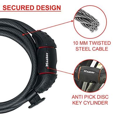 Masterlock 1,80mx10mm vinyl cover disc cyl.Key nubby version - 8130EURDPRO 8130EURDPRO - thumbnail