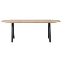 WOOOD Ovale Eettafel 'Tablo' met 2-standen poot, 220 x 90cm - thumbnail
