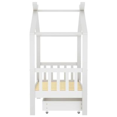 Kinderbedframe met lade massief grenenhout 70x140 cm wit Kinderbedframe met lade massief grenenhout 70x140 cm wit