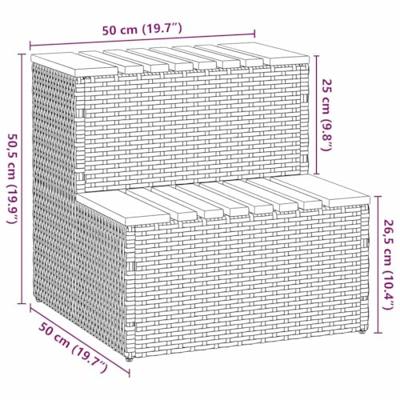 VidaXL Hottub-opstap 50x50x50,5 cm poly rattan&massief acaciahout - thumbnail