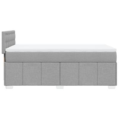 Boxspring met matras stof lichtgrijs 140x190 cm - thumbnail