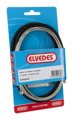 Elvedes Remkabel set universeel 1800/2350 mm zwart/zilver