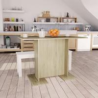 VidaXL Eettafel 110x60x75 cm bewerkt hout sonoma eikenkleurig - thumbnail