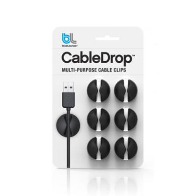 Bluelounge CableDrop kabelklem Zwart 6 stuk(s)