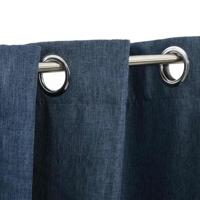 VidaXL Gordijn linnen-look verduisterend met ogen 290x245 cm blauw - thumbnail