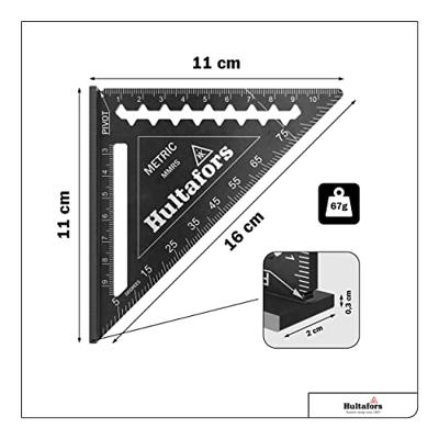 Hultafors metric rafter square mini 12 cm - hu257030