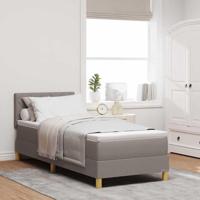 Boxspring bed met matras met hoofdeinde Taupe 80 x 200 cm Stof - thumbnail
