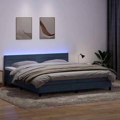 Boxspring met matras en LED fluweel donkergrijs 180x210 cm