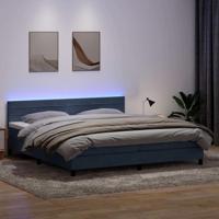Boxspring met matras en LED fluweel donkergrijs 180x210 cm - thumbnail