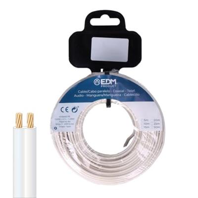 Parallelle kabel EDM 28756, wit, 10 m, audio, merk: EDM Product - EAN: 8425998287561